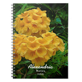 Gult Ginger Thomas Watercolor Flowers Anpassningsb Anteckningsbok