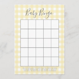 Gult Gingham Baby Shower Bingo Cards Rådkort