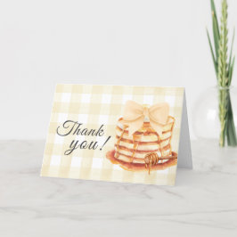 Gult Gingham Bow Pancake Brunch Baby Shower Tack Kort