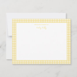 Gult Gingham check Baby Flat Tack Kort