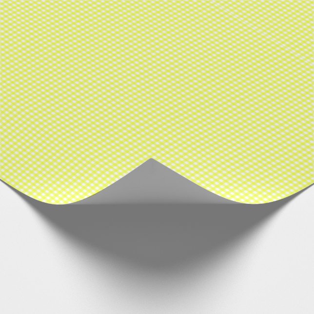 Gult Gingham Checkered Wrapping Papper Presentpapper (Hörn)