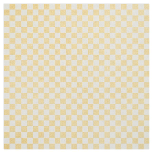 Gult Gingham Fabric Tyg (Provkarta)