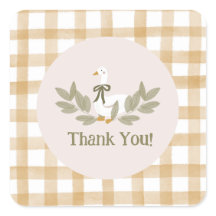 Gult Gingham Fånig Goose Födelsedagsfest