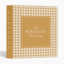 Gult Gingham Farmhouse Family Recipe Cookbook