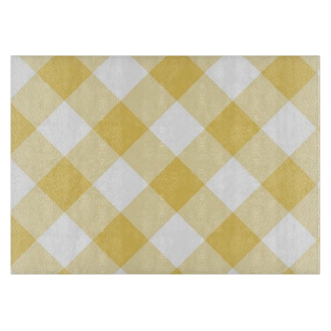 Gult Gingham Glass Caking Board (Framsidan)