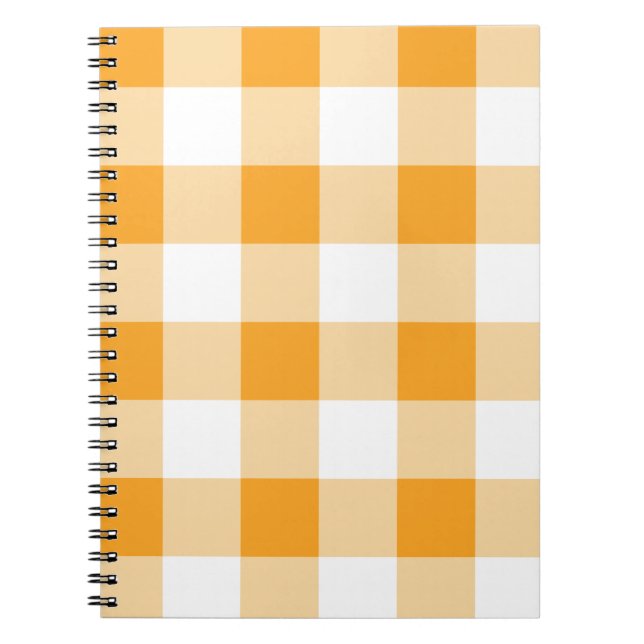 Gult Gingham Mönster Anteckningsbok (Framsidan)