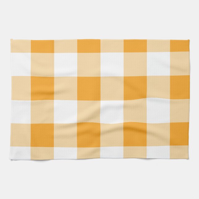 Gult Gingham Mönster Kökshandduk (Horisontell)