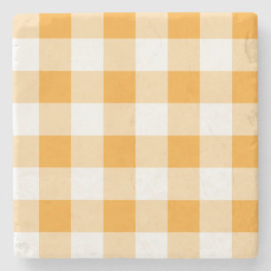 Gult Gingham Mönster Stenunderlägg