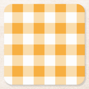 Gult Gingham Mönster Underlägg Papper Kvadrat