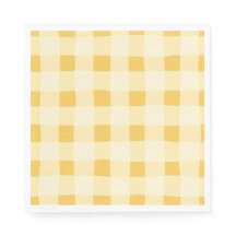 Gult Gingham Papper Napkins
