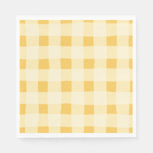 Gult Gingham Papper Napkins Pappersservett
