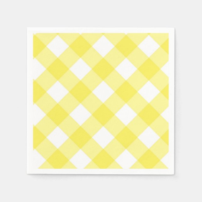 Gult Gingham Pappersservett (Framsidan)