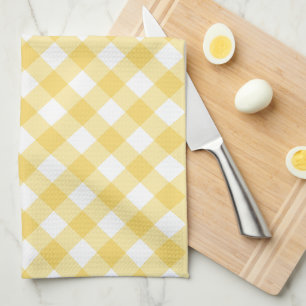 Gult Gingham Plaid Mönster Kökshandduk