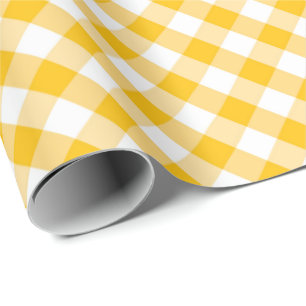Gult Ginghamkontrollmönster Presentpapper