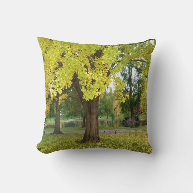 Gult Gingko Träd Kudde (Framsida)