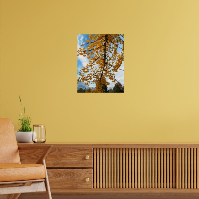 Gult Ginkgo Lövs Photographic Poster (Vardagsrum 2)