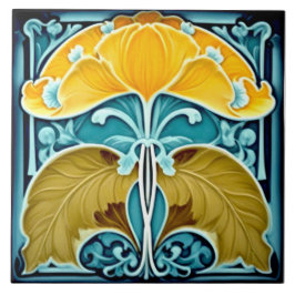 Gult Ginko Flower Kakelplatta