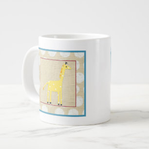 Gult Giraffe med vit Polka dots Jumbo Mugg