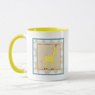Gult Giraffe med vit Polka dots Mugg