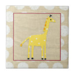 Gult Giraffe med White Polka dots Kakelplatta<br><div class="desc">Även om det inte finns någon löv att sträcka ut för den här gulten håller giraffestillastående huvudet högt. Ett underbart biet före juni,  Erica Vess,  som skulle vara ett underbart tillägg till vilket hem som helst,  särskilt ett hem med barn. Köp din utskrift idag!</div>