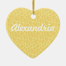 Gult Giraffe-utskrift Julgransprydnad Keramik