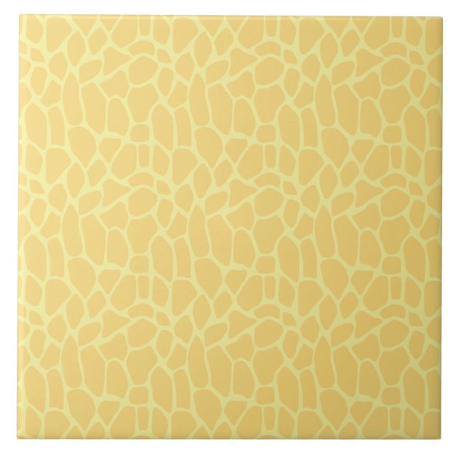 Gult Giraffe-utskrift Kakelplatta (Framsidan)