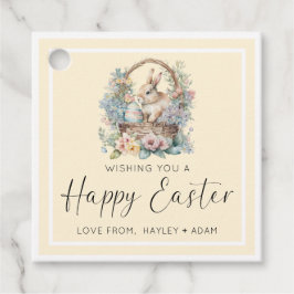 Gult Glad påsk Bunny Gåvor Etiketter