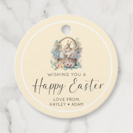 Gult Glad påsk Bunny Gåvor Etiketter