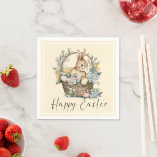 Gult Glad påsk Bunny Pappersservett