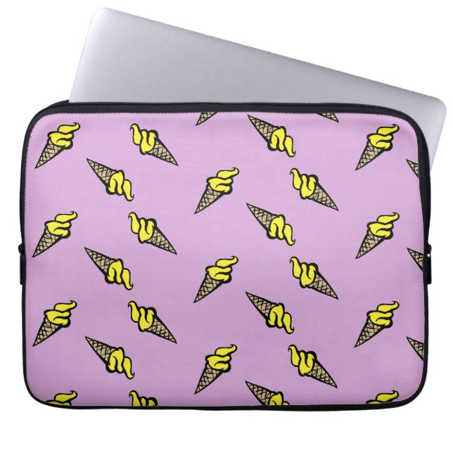 Gult glass på lila laptop fodral (Framsidan)