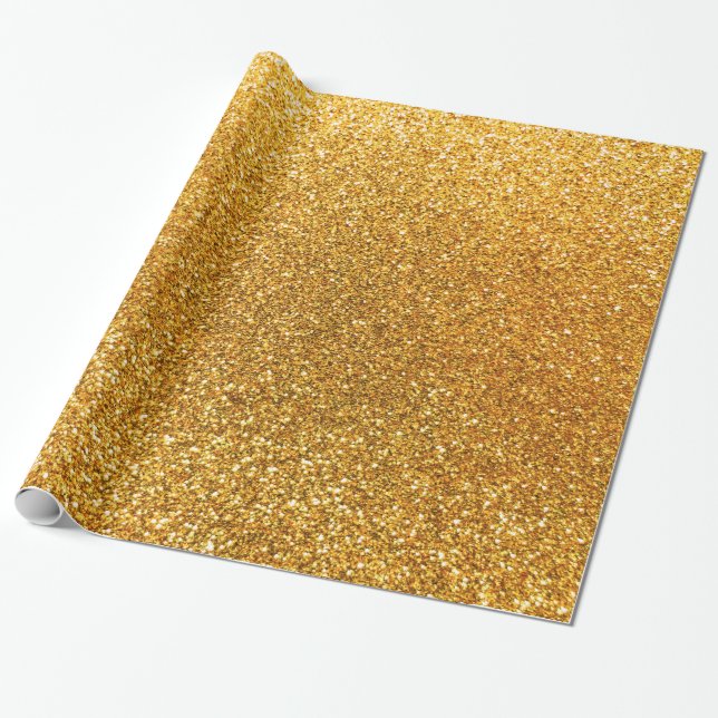 Gult glitter presentpapper (Utrullad)