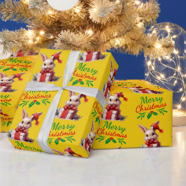 Gult God jul Bunny Presentpapper