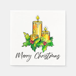 Gult God jul och Gott nytt år Napkins Pappersservett