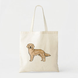 Gult Golden Retriever Cute Hund Illustration Tygkasse