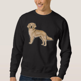 Gult Golden Retriever Cute Tecknad hund Design Lång Ärmad Tröja
