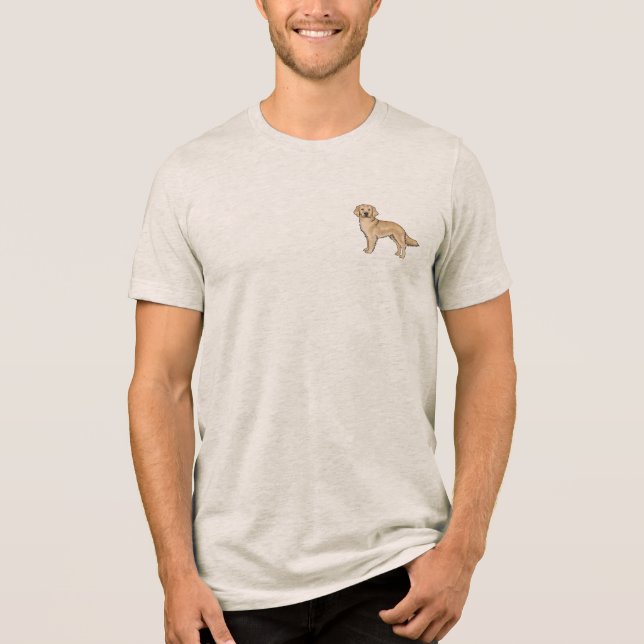 Gult Golden Retriever Cute Unique Tecknad hund T Shirt (Framsida)