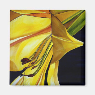 Gult Golden Splendor lily Art Magnet