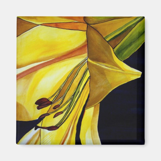 Gult Golden Splendor lily Art Magnet (Framsidan)