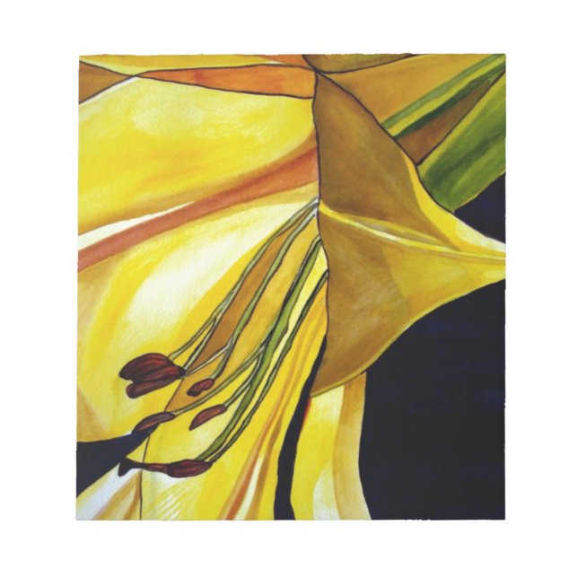 Gult Golden Splendor lily original art Anteckningsblock (Framsida)