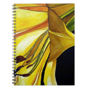Gult Golden Splendor lily original art Anteckningsbok