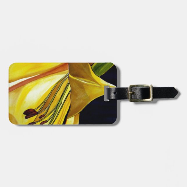 Gult Golden Splendor lily original art Bagagebricka (Horisontell Framsida)