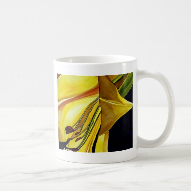 Gult Golden Splendor lily original art Kaffemugg (Höger)