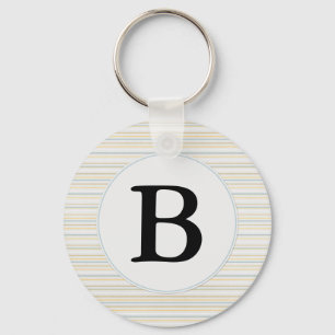 Gult görar randig monogramen nyckelring