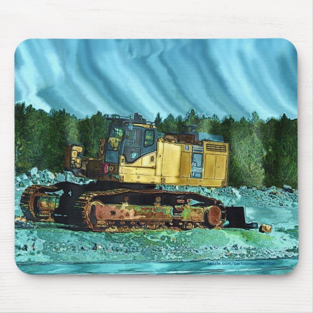 Gult Grader Earth-Mover Art Mousepad Musmatta (Framsidan)