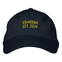 Gult Grandma Est 2024 Embroied Baseball Cap