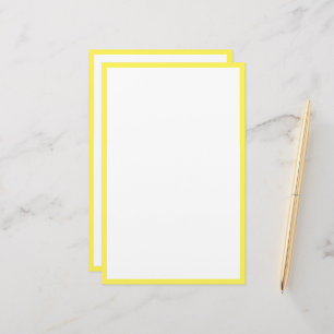 Gult Gräns Linjer Kant White Blank Classy Anpassni Brevpapper