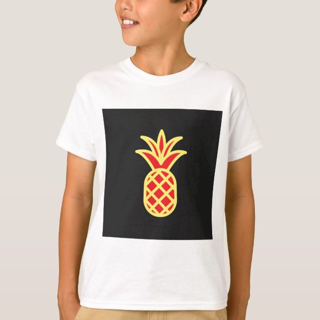 Gult Gräs äpple i svart Tee (Framsida)