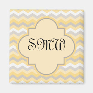 Gult/Grått Chevron Zigzag Magnet