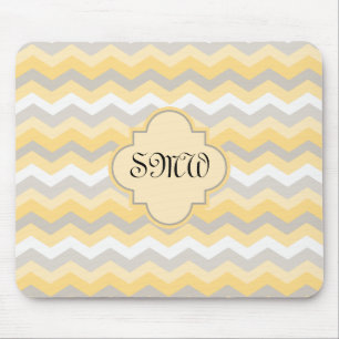 Gult/Grått Chevron Zigzag Musmatta