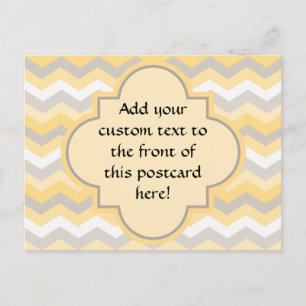 Gult/Grått Chevron Zigzag Vykort